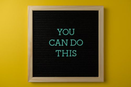Inspirational message 'You Can Do This' displayed on a blackboard with a bold yellow backdrop.